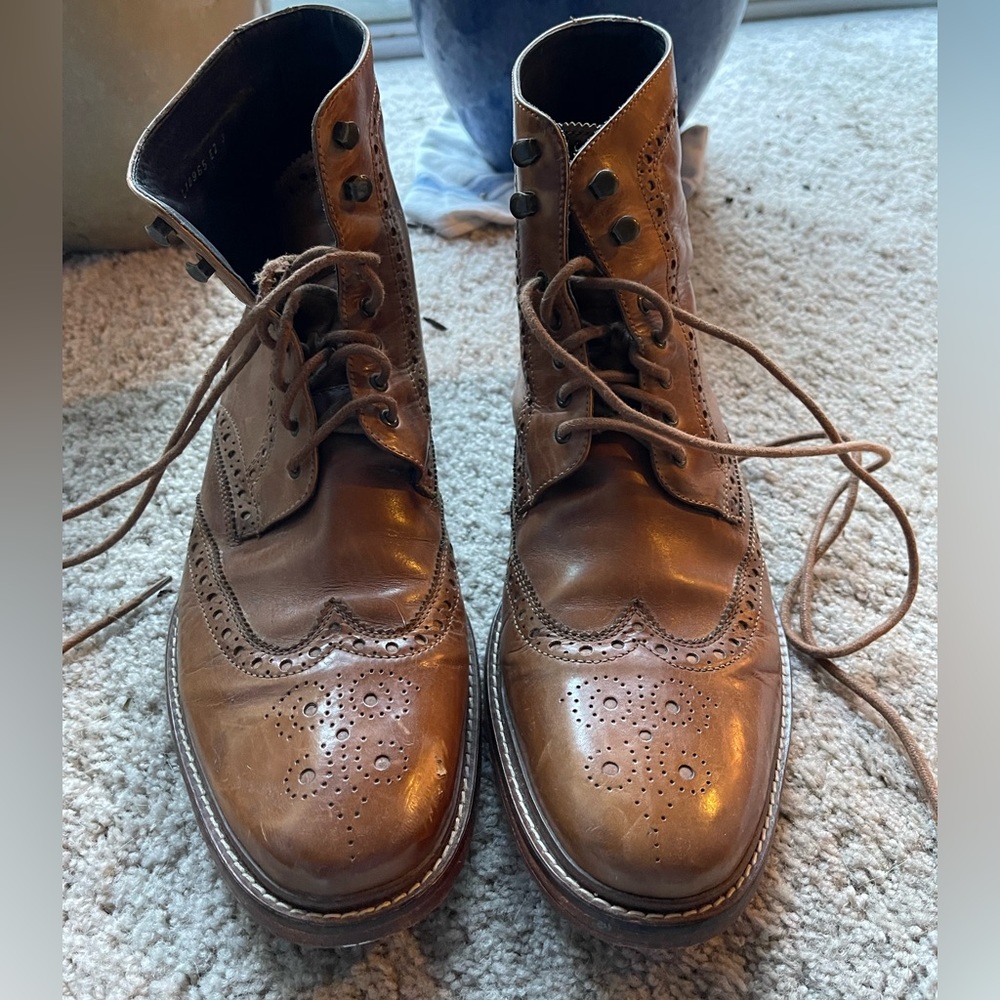 Men’s Cole Haan Nike Air Wing Tip Brown Leather Boots